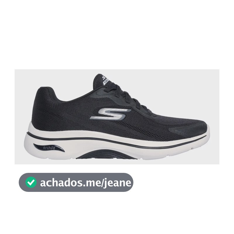 Tênis De Caminhada Masculino Arch Fit 2.0 Skechers Preto/branco Liso 41 Br