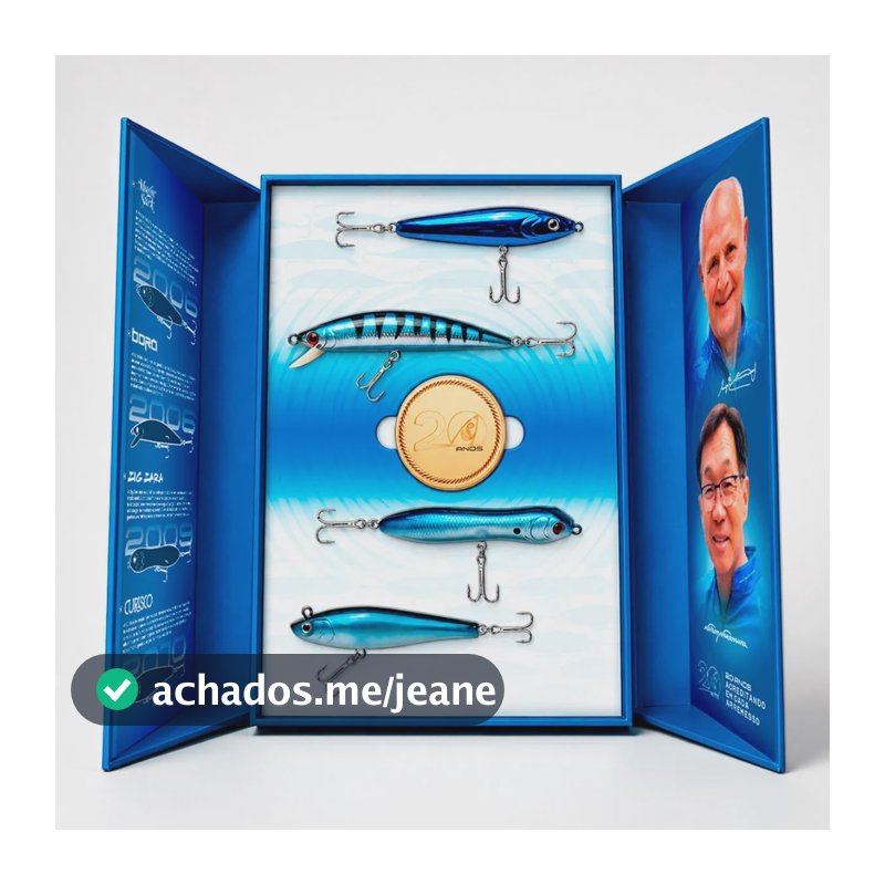 Kit Iscas Artificiais Edição 20 Anos Lucky - 4 Unidades Azul