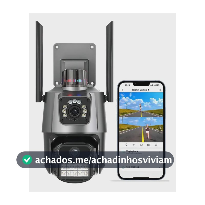Câmera Segurança Ip Wifi P11 App Yoosee Lente Dupla 6mp Preto Estary Shop