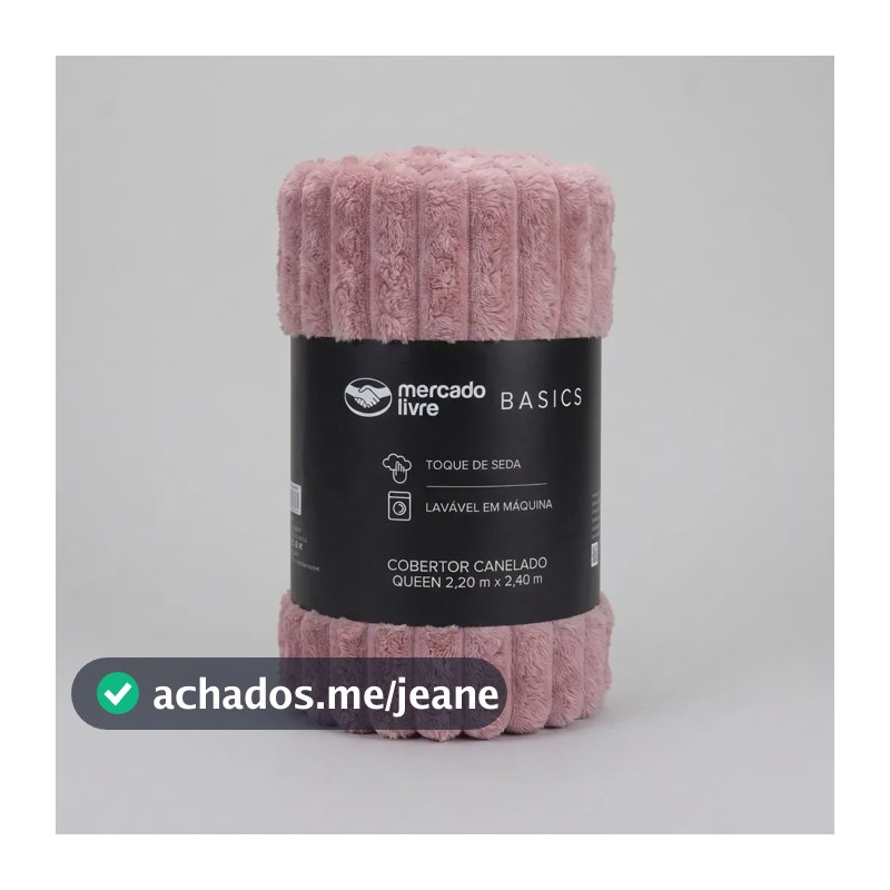 Cobertor de Microfibra Canelado Queen Rosa Toque de Seda Mercado Livre Basics