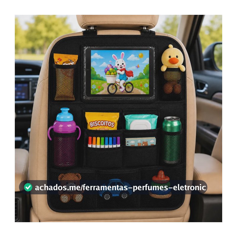 Organizador De Carro Banco Traseiro Porta Treco Tablet Bolso