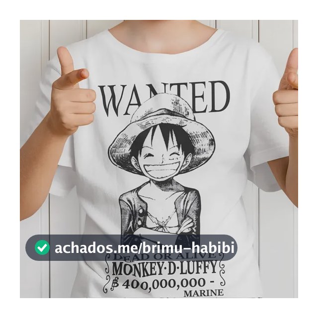Camiseta Infantil One Piece Monkey D. Luffy Anime 10 Anos Branco One Piece 10 Estampa Localizada