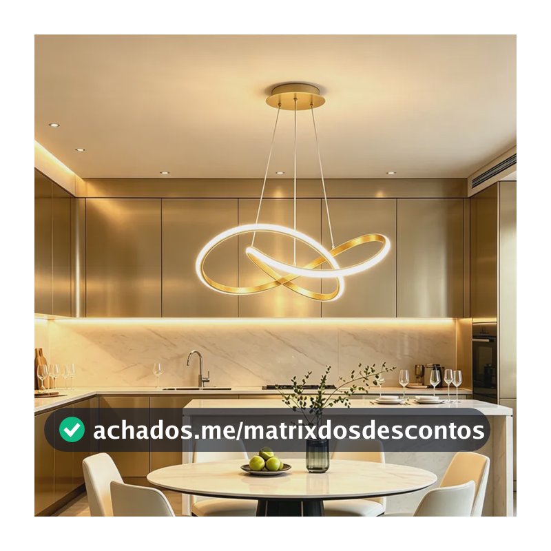 Luminária Suspensa Com Design De Trevo, 3 Em 1 110v-/220v Dourado