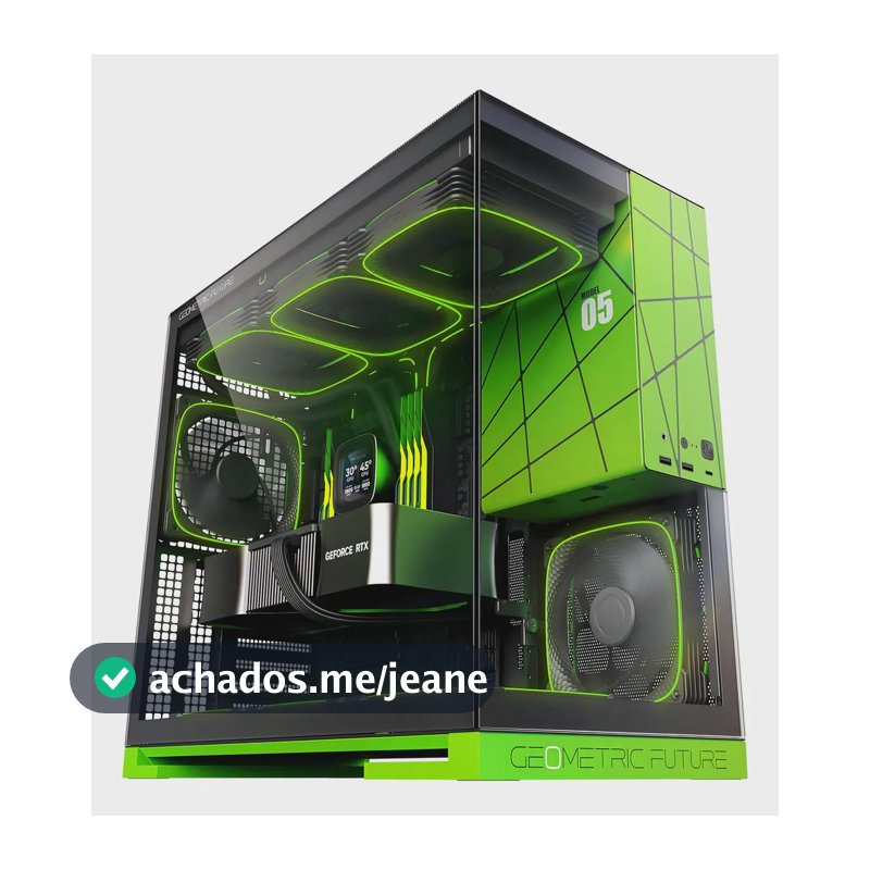Gabinete Geometric Future Model 5 Verde Nvidia Style 5 Fans