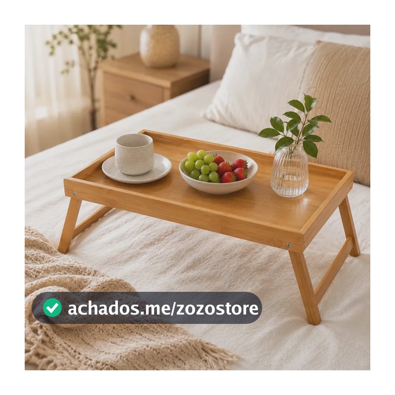 Bandeja Cafe Da Manha Bambu Dobrável Cama Sofá Moderno Decorales