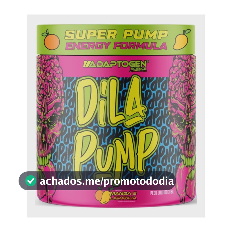 PRE TREINO C/ Beta Dila Pump 318g Adaptogen Sabor Manga E Laranja 09/26
