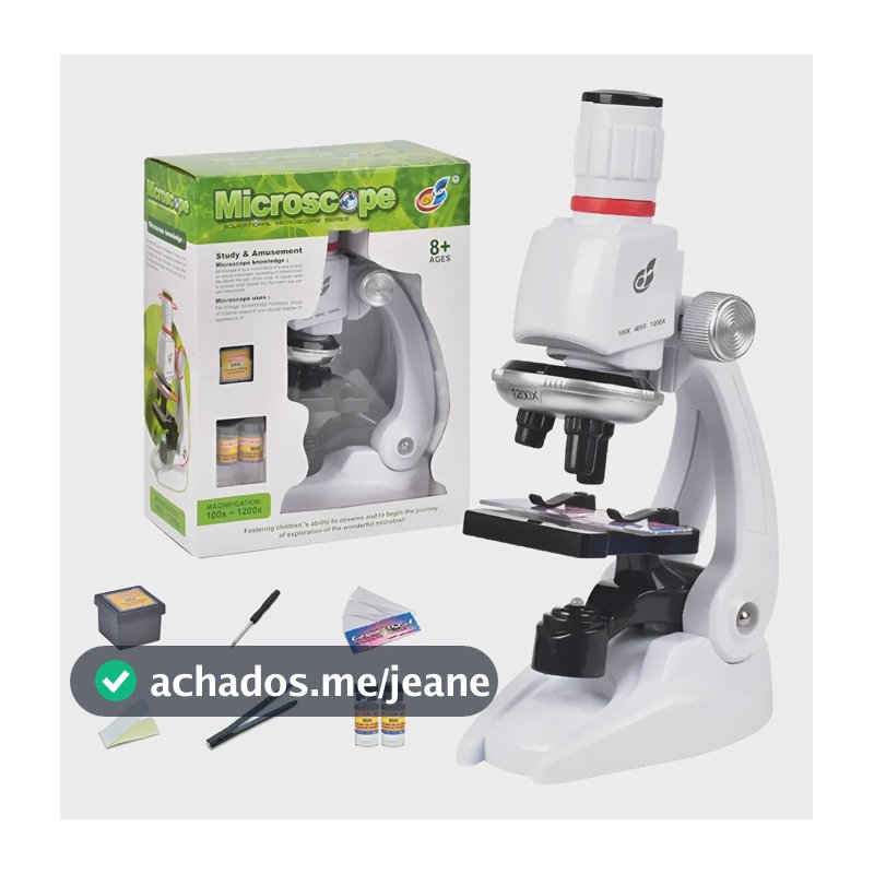 Microscópio Infantil De 1200x 400x 100x Para Observação Branco