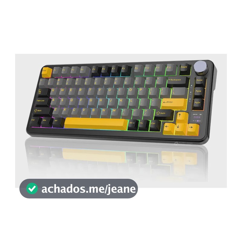 Teclado Mecânico Sem Fio Attack Shark X85pro 75% Tela Tft Preto Estrelado Qwerty