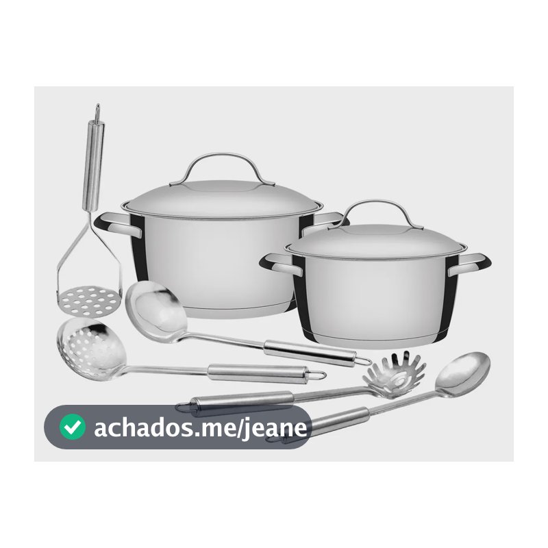 Jogo De Caçarolas Tramontina Allegra Inox E Utensílios 7 Pçs