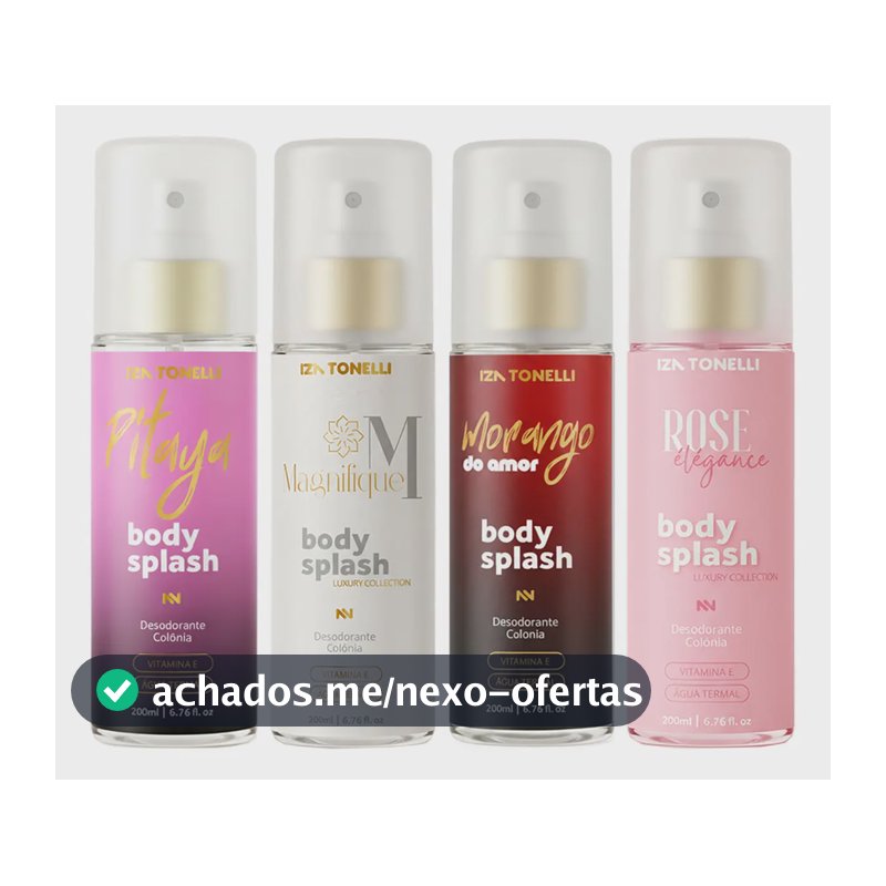 Kit 4 Body Splash Feminino Perfume 200ml Desodorante Colônia Corporal Alta Fixação Para Dia & Noite