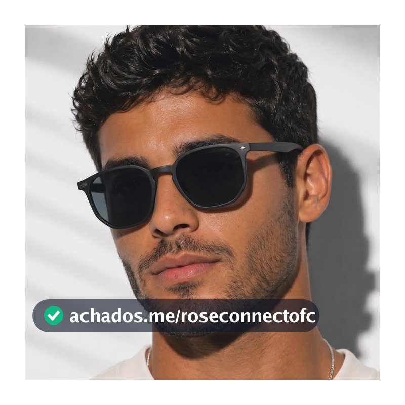 Óculos De Sol Moderno Hype Design Geométrico Uv400 Preto