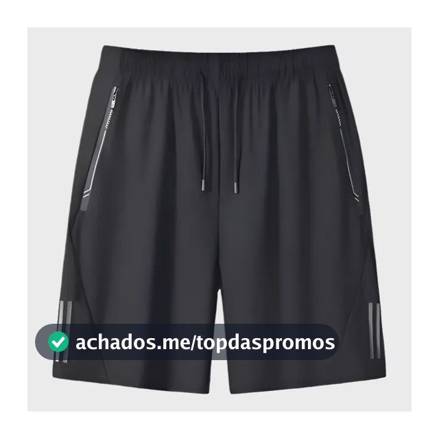 Short Masculino Bermuda 2 Bolsos Zíper Secagem Rápida Fina