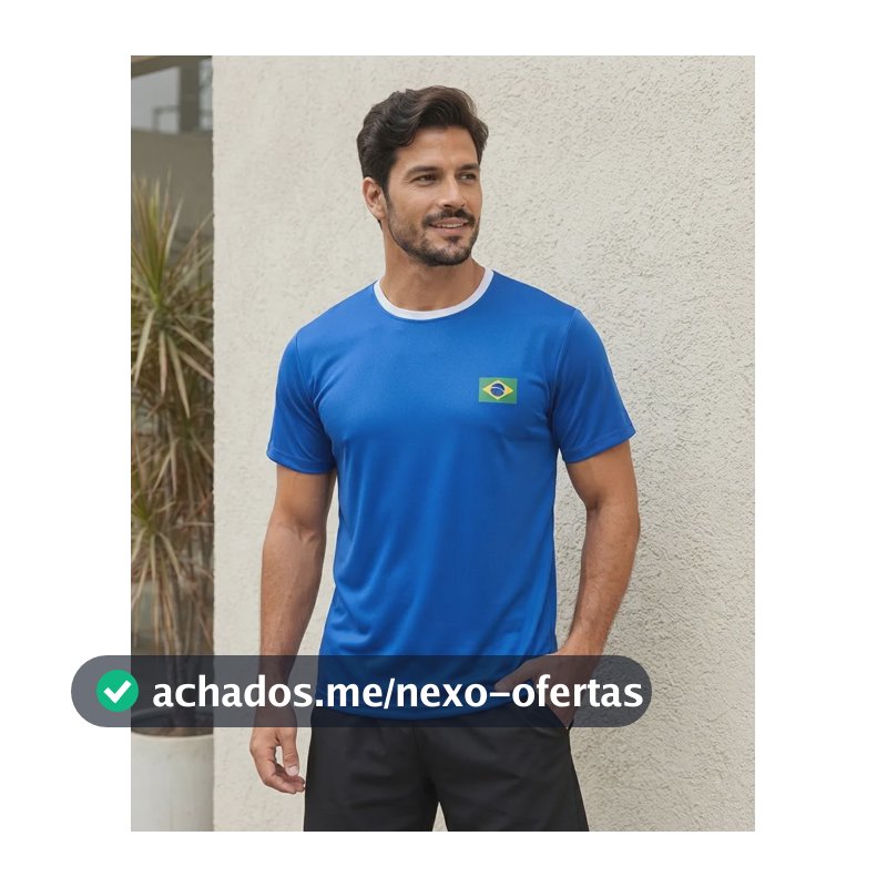 Camiseta Do Brasil Dry Fit Masculina Azul G