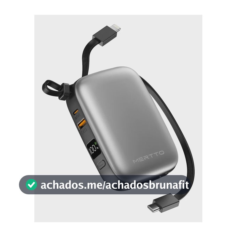 Carregador Power Bank Visor Em Led Para iPhone Android Preto
