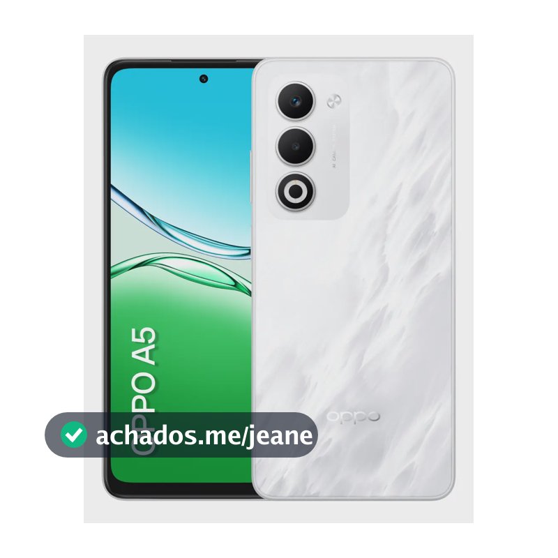 Smartphone Oppo A5 256GB 6GB RAM Física, 6GB RAM Virtual Bateria 6 Ah Câmera AI 50MP Branco