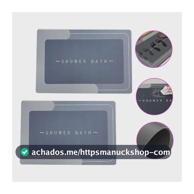 Kit2 Tapetes Para Banheiro Tapete Mágico Ultra Secagem Rápid Azul-claro