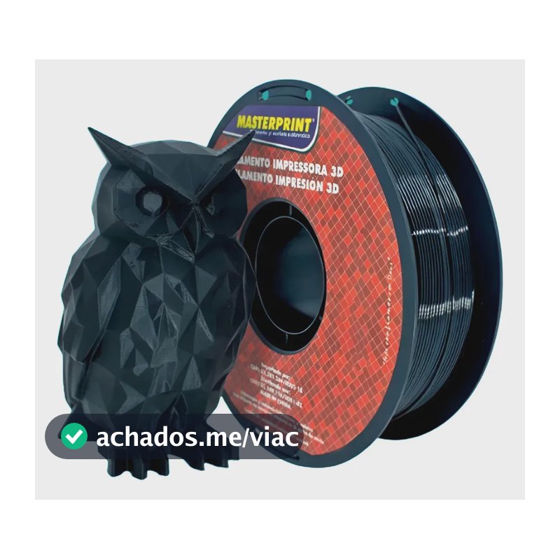 Filamento Masterprint Petg 3d Cor Preto 1.75mm 1kg Original