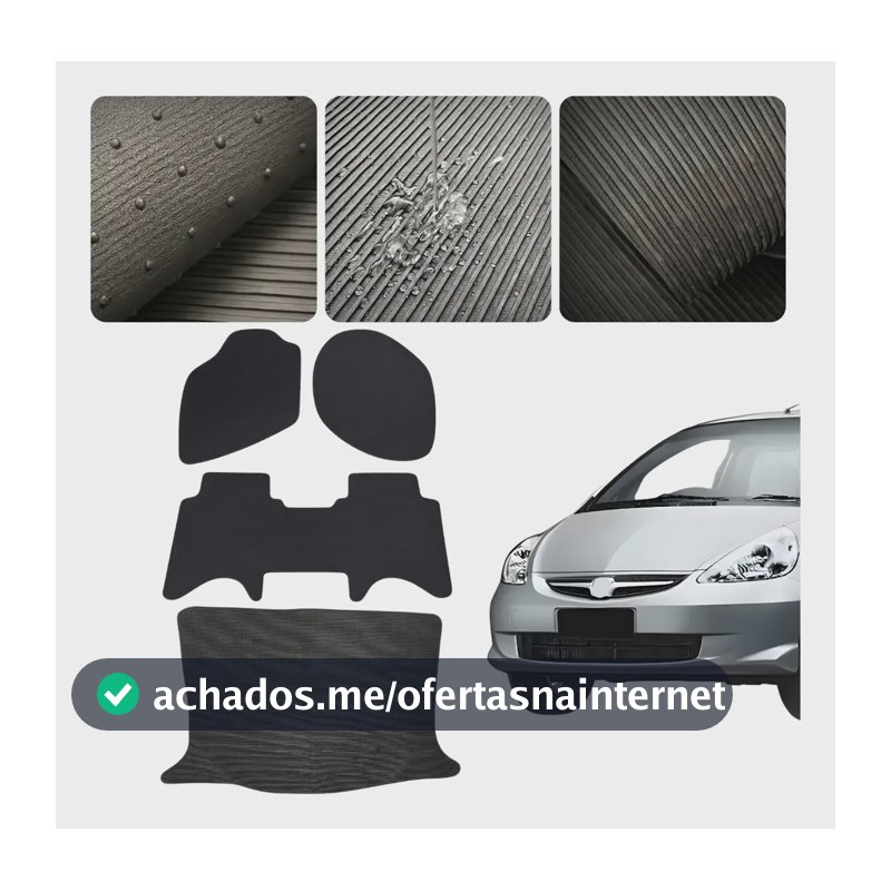 Tapete Honda Fit 2004 2008 Borracha Jogo + Porta Malas Borracha