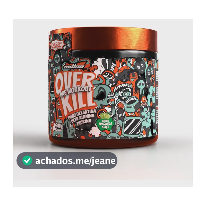 Suplemento Pré Treino Overkill 200g New Millen Sabor Limonad Limonada Suíça