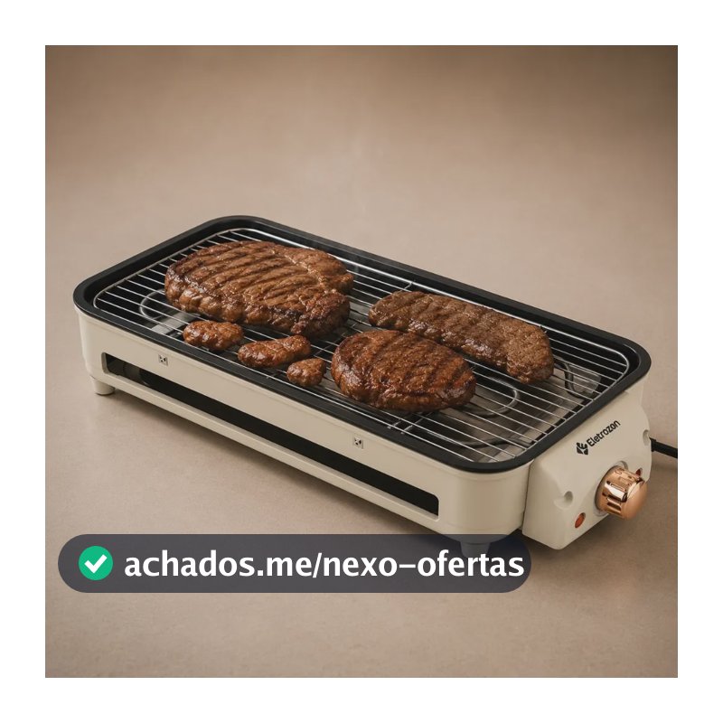 Churrasqueira Eletrica Para Bancada Com Pe Grill Sem Fumaça Bege - 127v