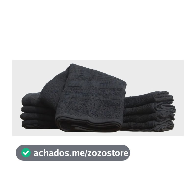 Kit 12 Toalhas De Rosto Salão De Beleza Simples Cor Preto Liso