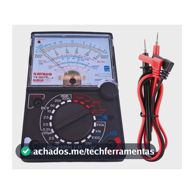 Multímetro Analógico YX-360TR E-L-B de 1000V para Medir Tensão e Corrente