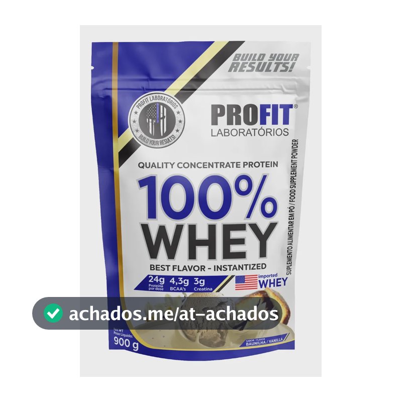 Whey protein Profit 100% Quality Concentrate em pó sabor Baunilha x 900g