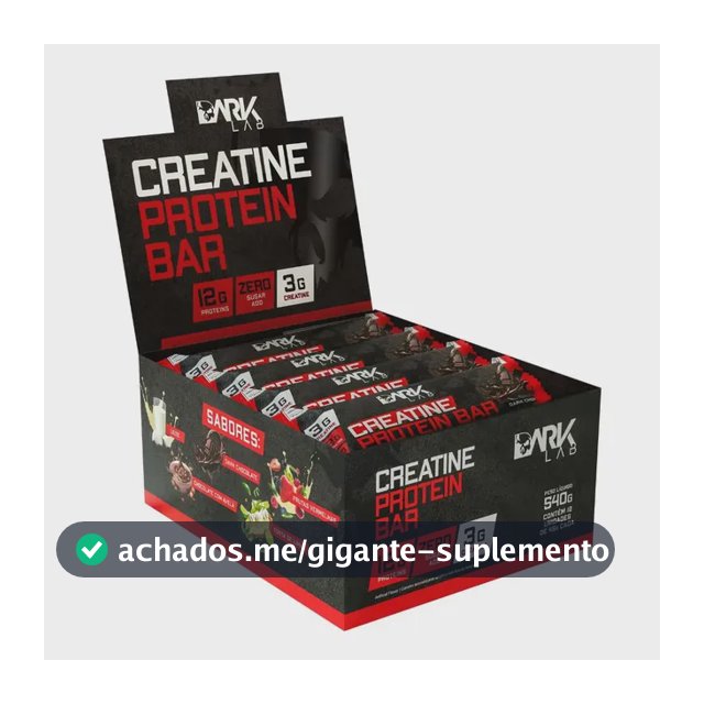 Creatine Protein Bar 12 Un 45g Dark Lab Sabor Dark chocolate