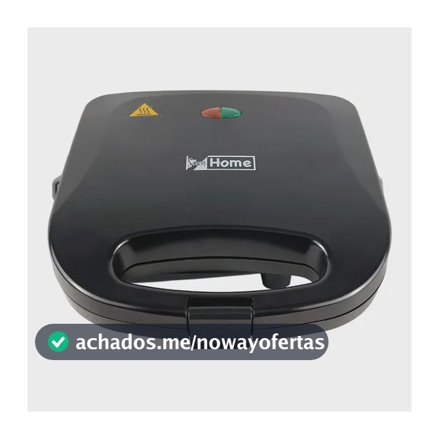 Sanduicheira Grill Antiaderente Preta 750W SAN004 - Seven Home