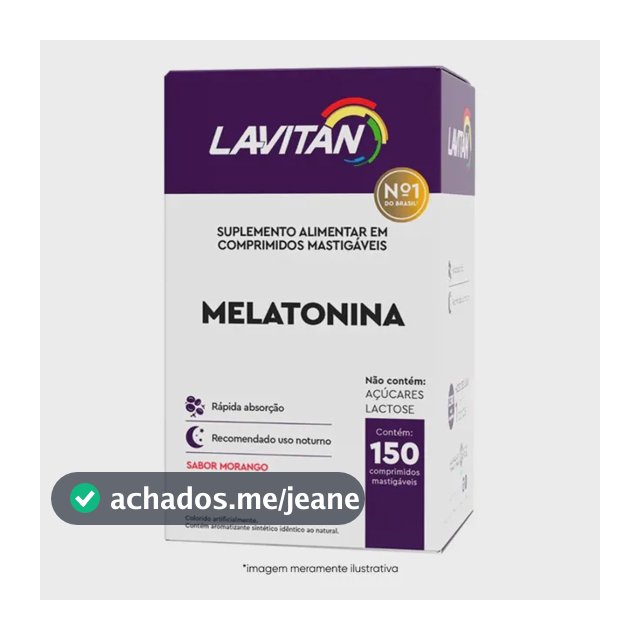 Melatonina Lavitan em comprimidos sabor Morango de 150 un