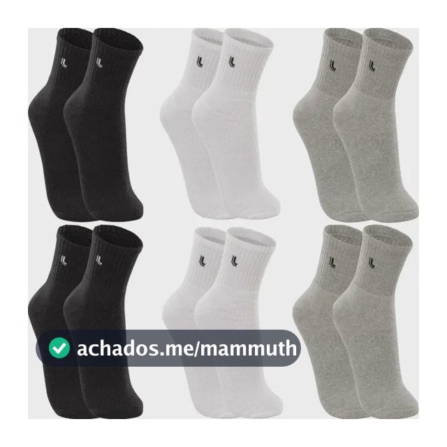 Kit 6 Pares Meias Lupo Cano Médio Esportivas Academia