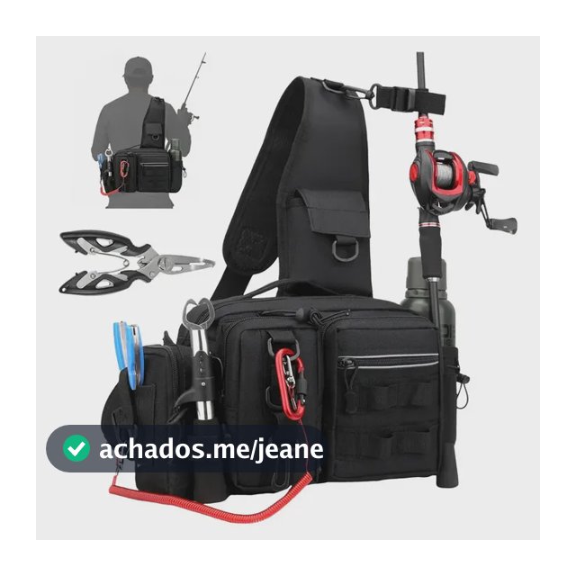 Mochila De Pesca Impermeável Tática Premium Com alças largas ajustáveis, durável e leve, ideal para pescadores ao ar livre