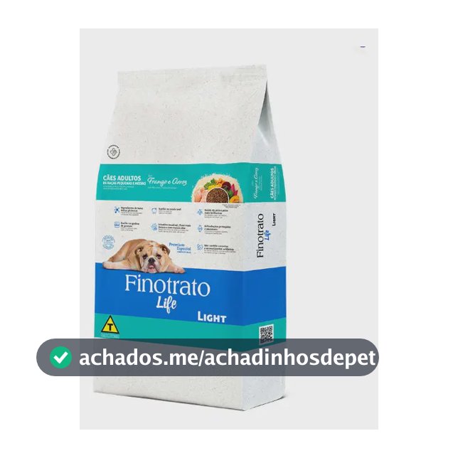 Ração Seca Light Frango Natural Light Cães Adultos 10kg Finotrato Pequena/Média