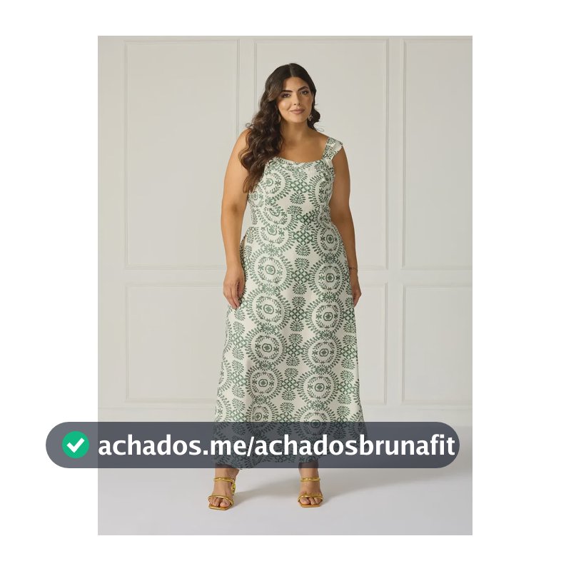 Vestido Plus Size Longo Estampado Com Elástico Nas Costas