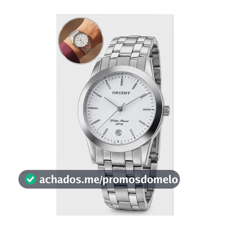 Relógio Orient Masculino MBSS1004A Prata Analógico Aço Inoxidável