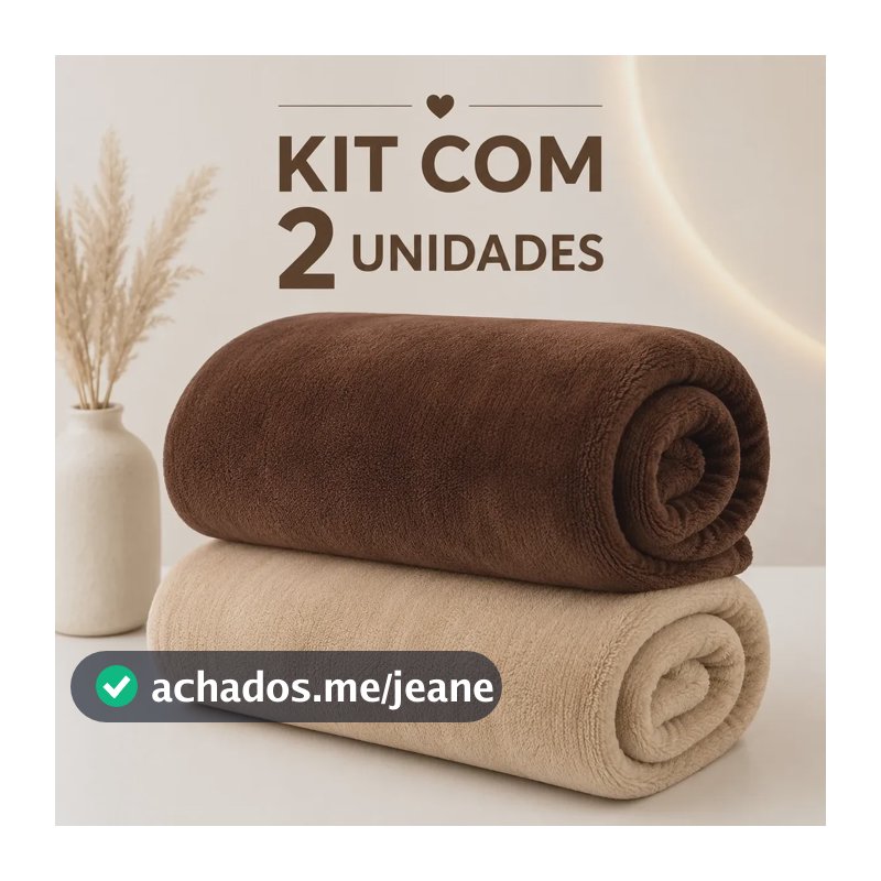 Kit 2 Cobertor Mantinha Microfibra Casal Manta Macia Diversa Liso 1200 G Sortido
