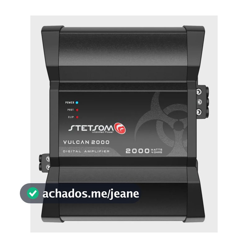 Amplificador Stetsom 4 Ohms Vulcan 2000.1 2000w Rms Preto 4 Ohms