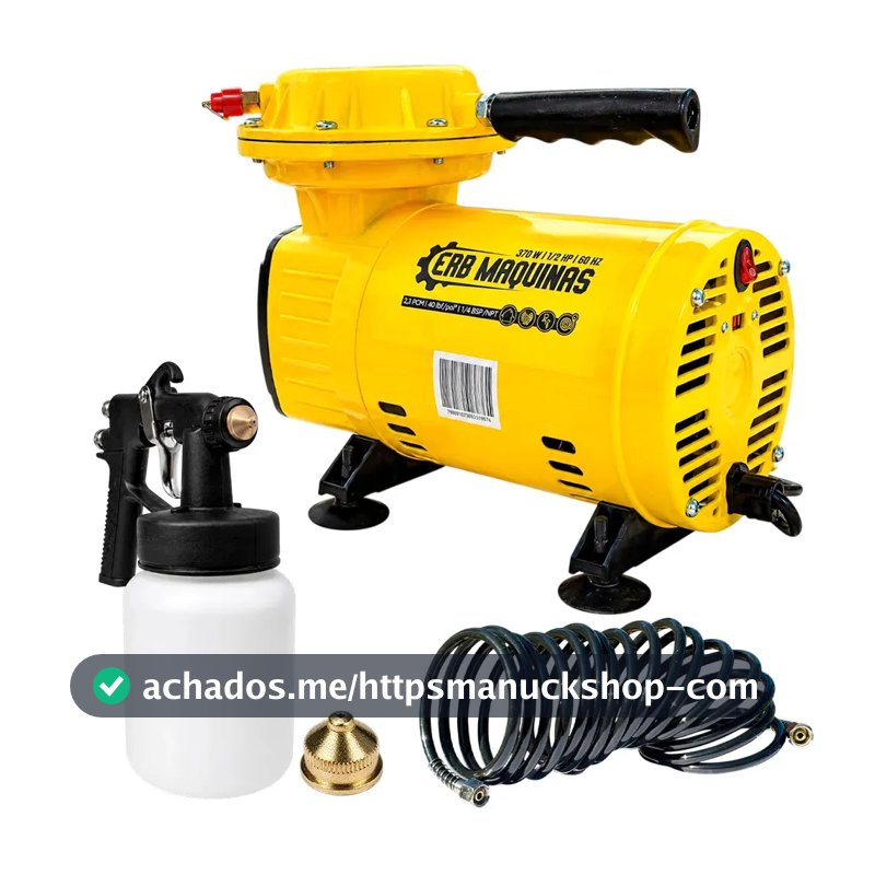 Compressor De Ar Direto Tufão 370w Bivolt + Pistola E Mangueira Erb Maquinas