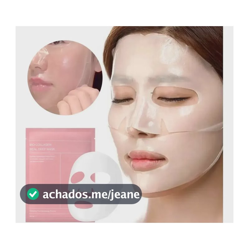 Kit 4 Máscaras Faciais Colágeno Anti-rugas Hidratação Maciez
