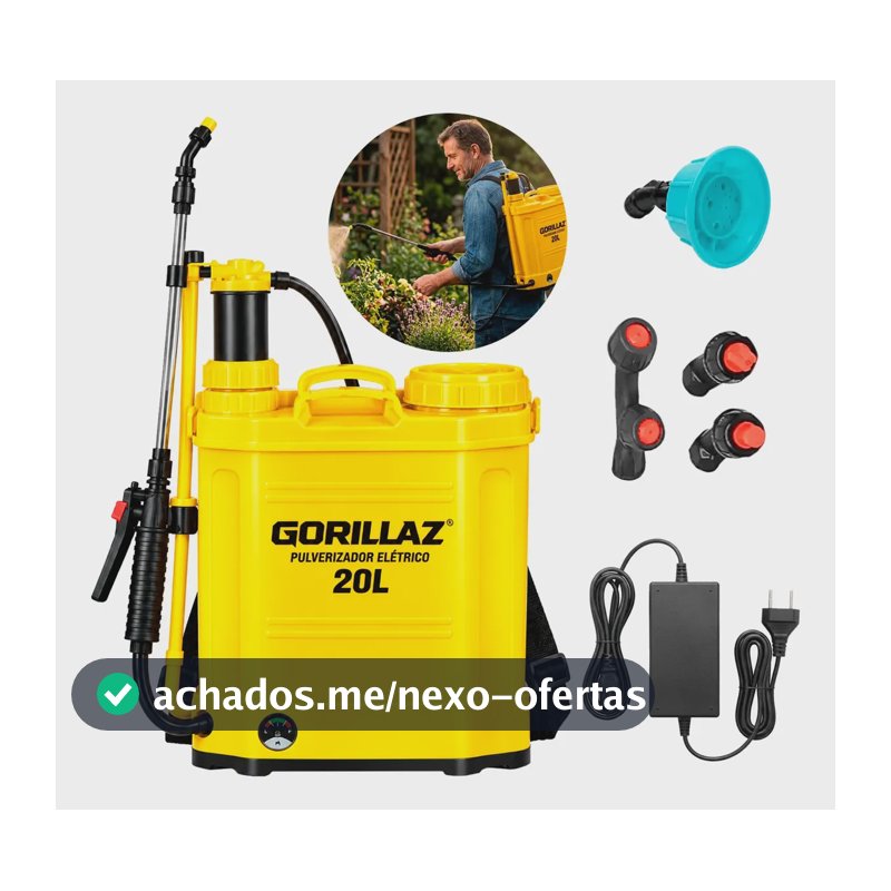 Pulverizador Elétrico E Manual Costal Bateria Recarregável Amarelo