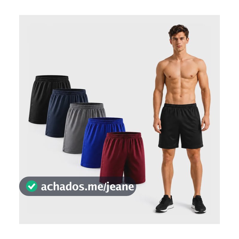 Kit 5 Short Bermudas Masculina Treino Conforto Cor Sortidas Sortidas G