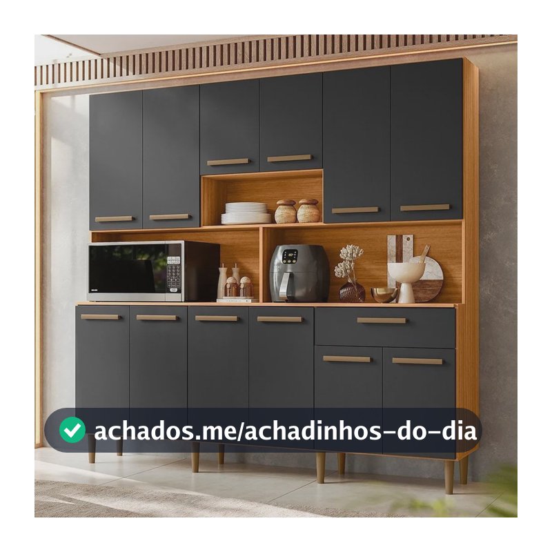 Armário de Cozinha Poliman Móveis Clarice 12 Portas 1 Gaveta