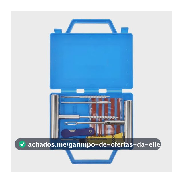 Kit 8 Reparo Pneu Sem Câmara + Maleta Remendos Moto E Carro