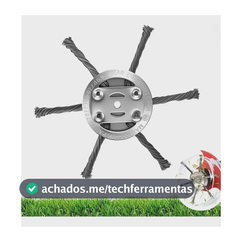 Disco Escova De Hastes Aço Para Roçadeira Elétrica Universal 6 Lâminas Kit 2