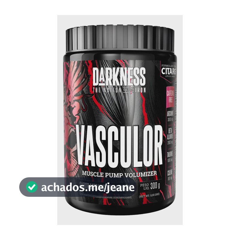 Pré - Treino Vasculor Muscle Pump Volumizer 300g Darkness Sabor Morango Com Limão