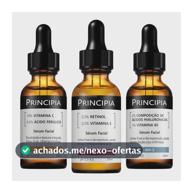 Principia Kit C/3 Séruns Vitamina C + Retinol + Hialurônicos