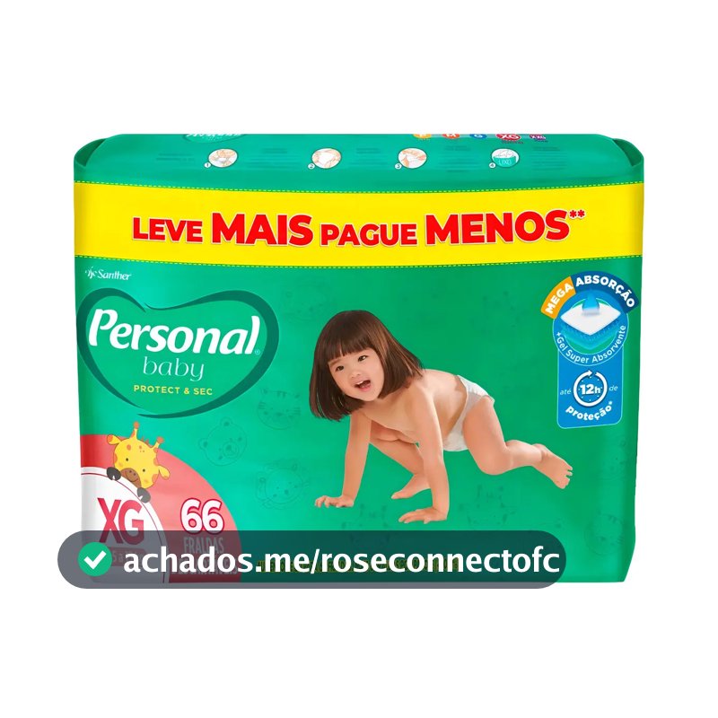 Fralda Personal Protect & Sec XG com 66 Unidades