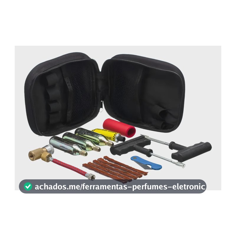 Kit Viagem De Moto Reparo Furo Conserto Pneu S/ Camara Co2