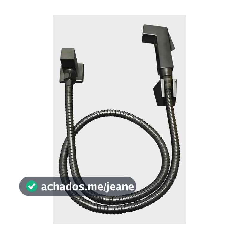 Ducha Higiênica Completa Quadrado Preto Fosco Black Edition