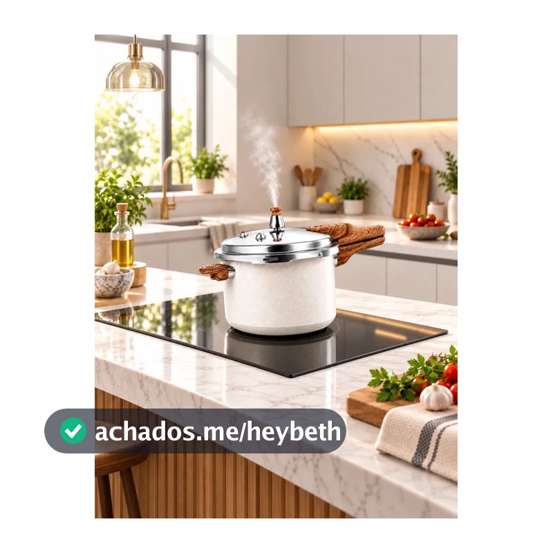 Panela Pressão Cerâmica Antiaderente 4,2 Litros Indução e Fogão Tradicional 4 Válvulas De Segurança Starhouse